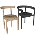 Modern Minimalist Dining Chairs With Wooden Frame And Contrasting Seat Colors