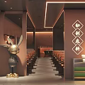 Fresh Fish Restaurant Interior Featuring Golden Rabbit Sculpture Secret Recipe Base And Wooden Decor