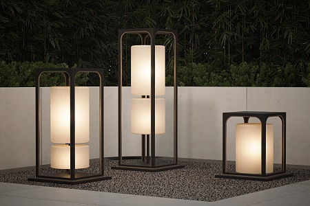 Modern garden lamp floor lamp outdoor lamp landscape lamp combination lawn lamp camping lamp 3d model