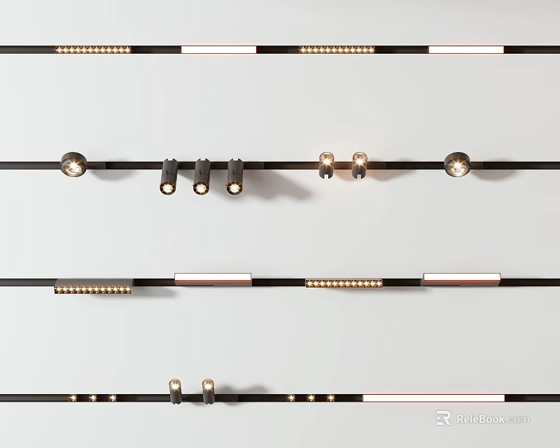 Modern Downlights And Spotlights With Sleek Design For Home Interior Lighting 3d model 