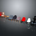 Assorted Colored Leisure Chairs With Different Styles Featuring Wooden Legs And Black Office Style