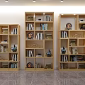 Wooden Bookcases With Multiple Shelves Holding Books And Decorative Items In Home Interior