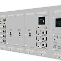 Row Of Industrial Control Panels With Electrical Switch Units And Indicators 3d model