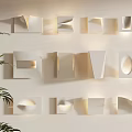 Various Modern Design Wall Lamps Mounted On White Wall With Green Plant
