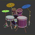 Stylish Purple Drum Set as Household Musical Instrument with Full Accessories