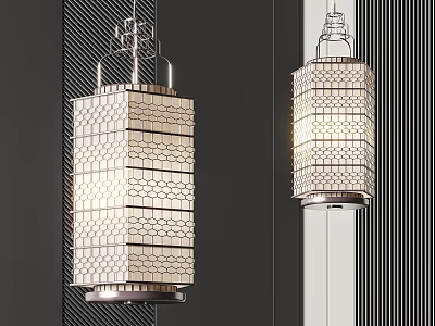 Modern Geometric Pattern Chandelier With Metal Frame And Warm Lighting 3d model