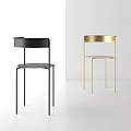 Modern Minimalist Bar Stools with Black and Gold Metal Frames for Contemporary Spaces