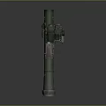 Green Military Weapon Missile Launcher With Cylindrical Body And Control Unit