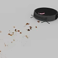 Smart Robot Vacuum Cleans Scattered Debris On Wooden Floor Efficiently
