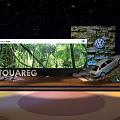 Volkswagen Touareg Display Scene With Large Screen Tropical Rainforest And Starry Sky Background
