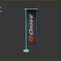 G-DRIVE Advanced Technology Flag Banner With Black Background Red White Text And White Base
