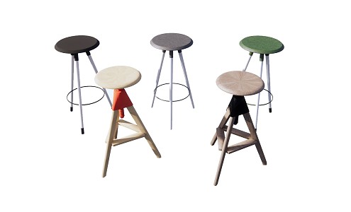 Modern Bar Stool Simple Bar Chair 3d model