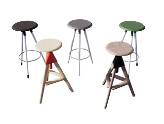 Modern Bar Stool Simple Bar Chair 3d model