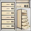 Wooden Chest of Drawers With Six Drawers And Metal Handles Functional Storage Design
