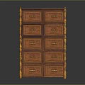 Traditional Wooden Chest of Drawers With Multiple Drawers And Golden Decorative Trim