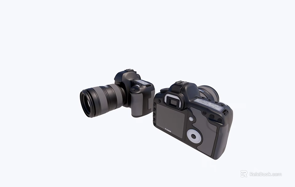 Black Digital Cameras With Different Models And Lens Design For Photography 3d model 