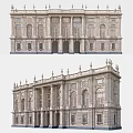 European Classical Architecture With Ornate Facade Arched Windows And Symmetrical Design