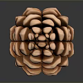 Copper Colored Pinecone A Natural Botanical Element With Intricate Texture On Dark Background