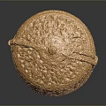 Ornate Golden Sculpture Carving With Intricate Texture And Cylindrical Lid Design