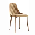 Modern Dining Chairs With Velvet Upholstery And Wooden Legs In Pink Beige Tones