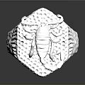 Elegant Silver Fashion Ring With Intricate Patterns And Diamond Inlaid Design