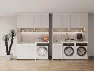 Modern Washing Machine Cabinet Balcony Washing Machine Cabinet 3d model