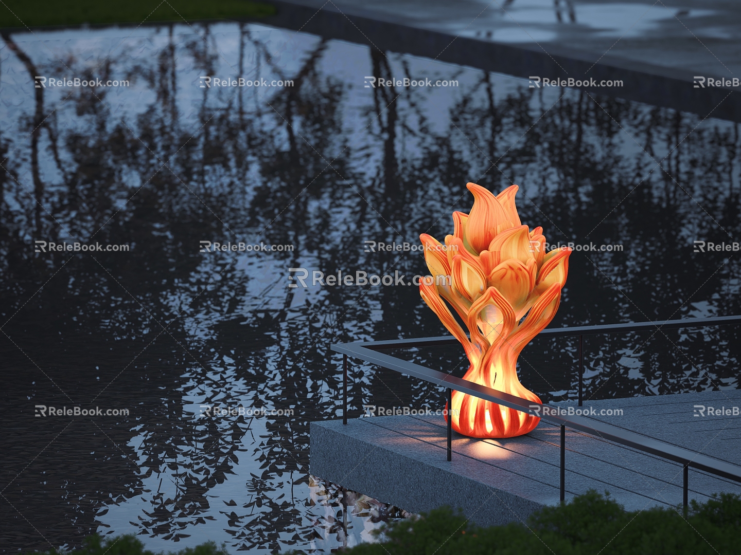 New Chinese Lotus Landscape Lamp Chinese Landscape Lamp Lotus Lamp Floor Lamp Garden Lamp 3d model