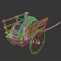 Ancient Wooden Cart With Large Barrel And Spoked Wheel Structure
