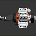 modern engine turbine aircraft turbine aircraft engine 3d model