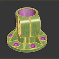 Car Metal Bracket Component With Green Finish And Base Screw Holes