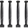 Four Black Marble Decorative Columns With Textured Surface For Interior Design