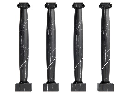 Jane European Pillar Decorative Column 3d model