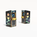 Vintage Arcade Machines As Entertainment Appliances With Colorful Patterns And Game Screens