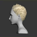 Game Movie Character 3D Head Model With Short Blonde Hair White Face And Smooth Surface