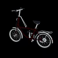 Modern Red And White Bicycle Featuring Black Seat Rear Rack And White Wheels