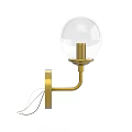 Brass Wall Sconce With Clear Glass Globe Shade Modern Interior Design