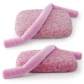 Modern Abstract Shaped Sofa with Pink Knitted Fabric Soft Texture Curved Arms and Cozy Design