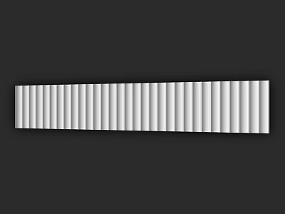 White Component With Vertical Slats In Long Strip Design And Smooth Surface 3d model