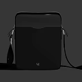 Black Leather Crossbody Bag With Adjustable Strap And Metal Buckle