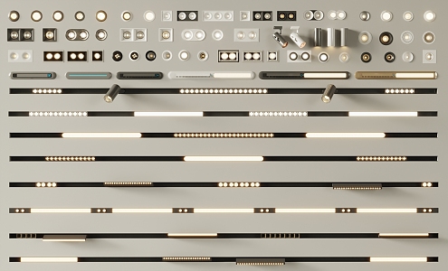 Downlight Spotlight Track Light Magnetic Light 3d model