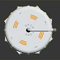 Futuristic Metallic Circular Weapon Design With Central Curved Pipe And Tactical Blades
