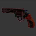 Black Revolver With Red Grip And Sleek Body Design For Weapon Collection