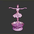 Golden Ballerina Shaped Decorative Furniture Piece With Blue Accent Base