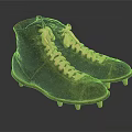 Vintage Leather Football Boots with Classic Design Yellow Laces and Studded Soles