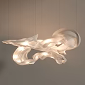 Modern Artistic Chandelier With Flowing Fabric Design And Soft Illumination For Elegant Interior