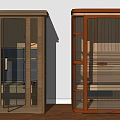 Modern Wooden Shower Sauna Interior Design With Glass Door And Comfortable Seats