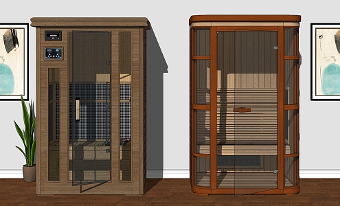 Modern Sauna Room Small Single Sauna Room Khan Steam Room 3d model