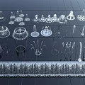 Different Styles Fountain Models With Various Designs Neatly Arranged On