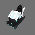 Futuristic VR Gaming Seat With White And Blue Design For Immersive Experience