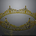 Elegant Golden Decorative Crown With Intricate Designs And Shiny Finish For Home Decor